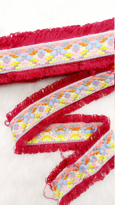 Kilim Pattern Trim, Tassels Threads Fringe Trim, Summer Trim